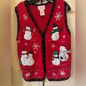 Basic‎ Editions Snowman size medium Sweater vest. Size medium